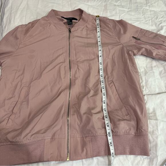 Forever 21 Lightweight Zip Up Bomber Jacket sz S Pink - Picture 6 of 12